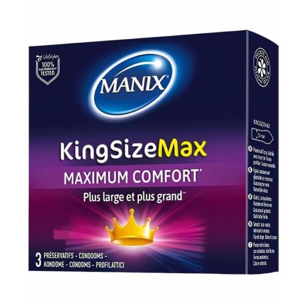 Préservatif Manix King Size Max (par 3) - Boîte de 3 préservatifs