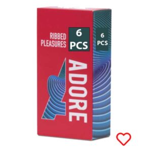 Adore Ribbed Pleasures Condoms : Boîte de 6 préservatifs